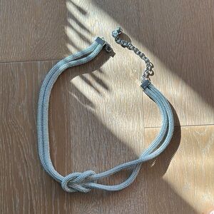 H&M Silver Belt with Modern Knot Design